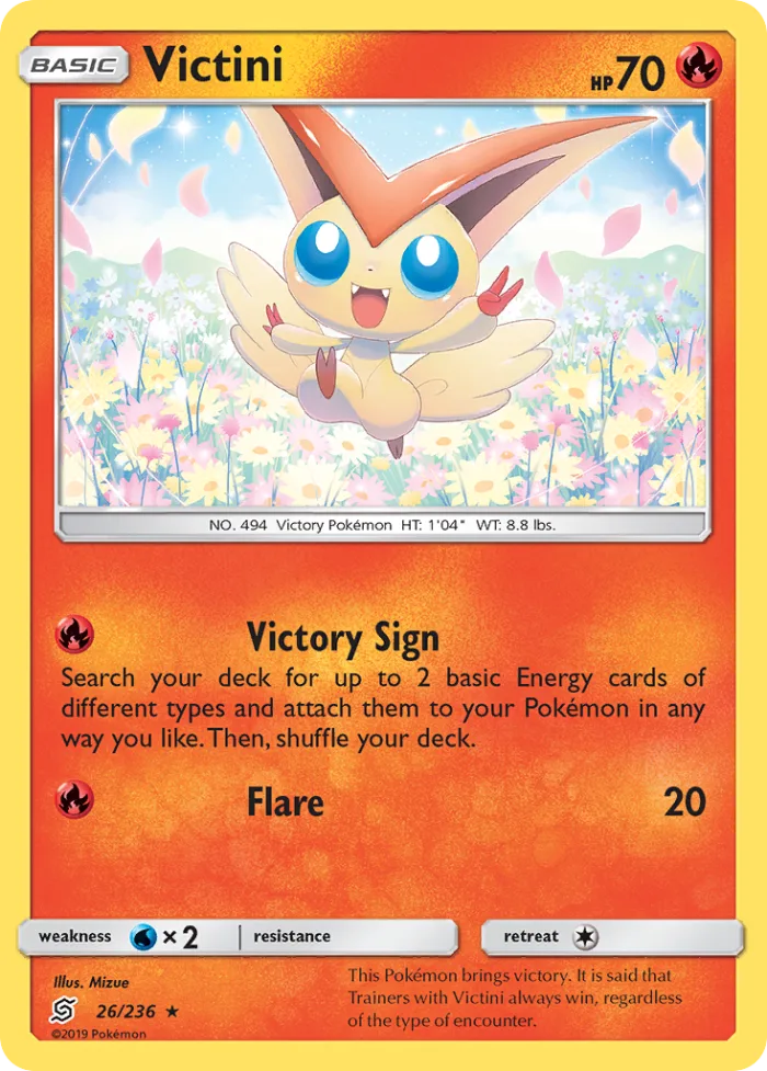 Victini #26 Unified Minds Pokemon card