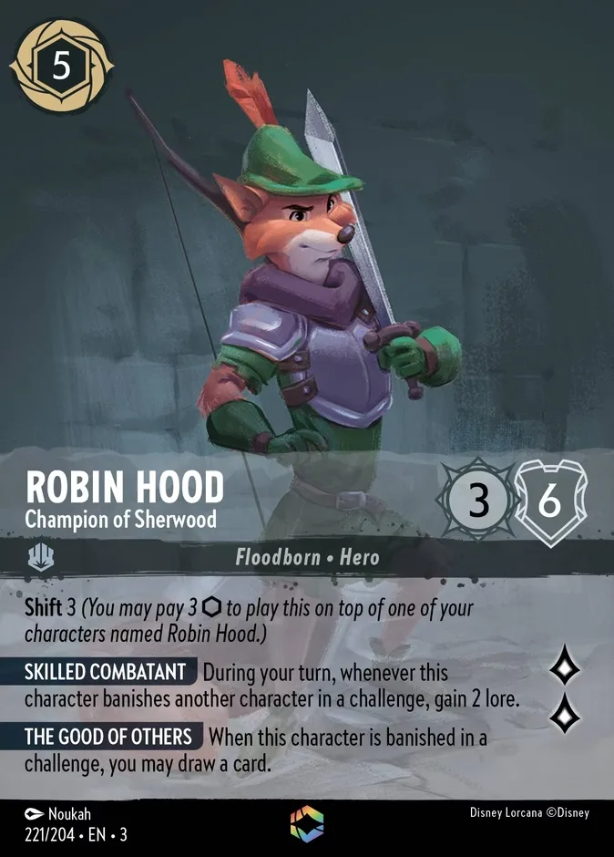 Robin Hood #221 Into the Inklands Disney Lorcana card