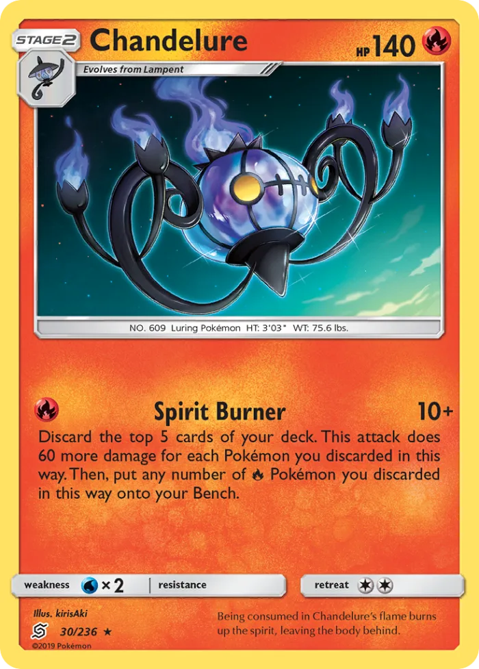 Chandelure #30 Unified Minds Pokemon card