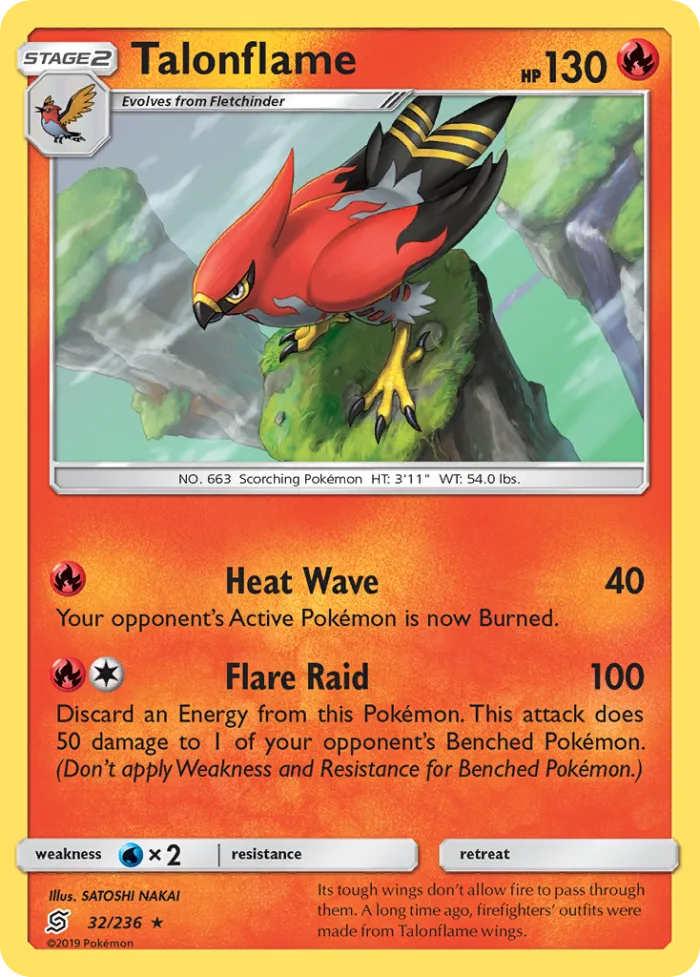 Talonflame #32 Unified Minds Pokemon card