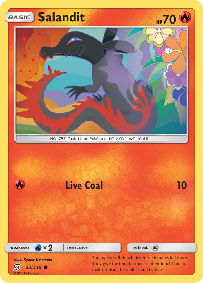 Salandit #33 Unified Minds Pokemon card