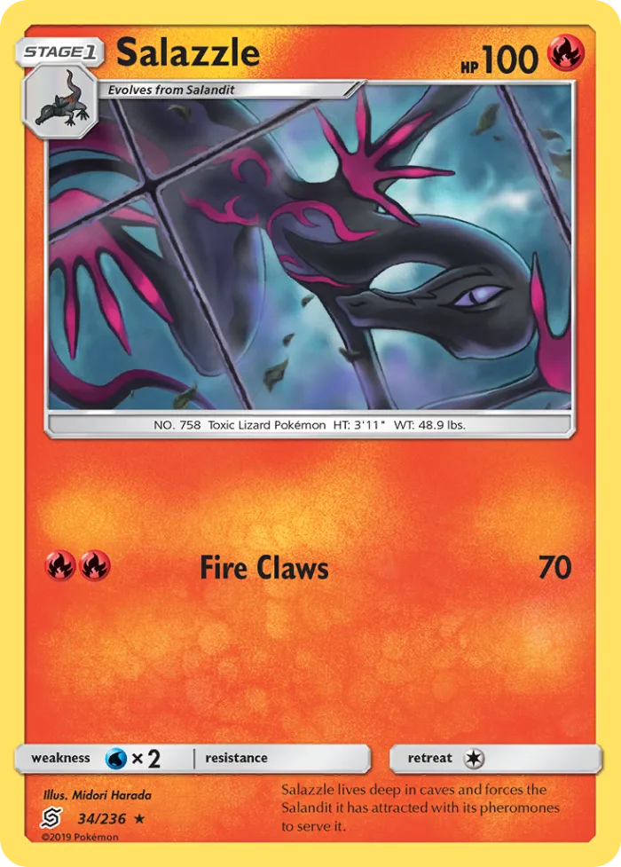 Salazzle #34 Unified Minds Pokemon card