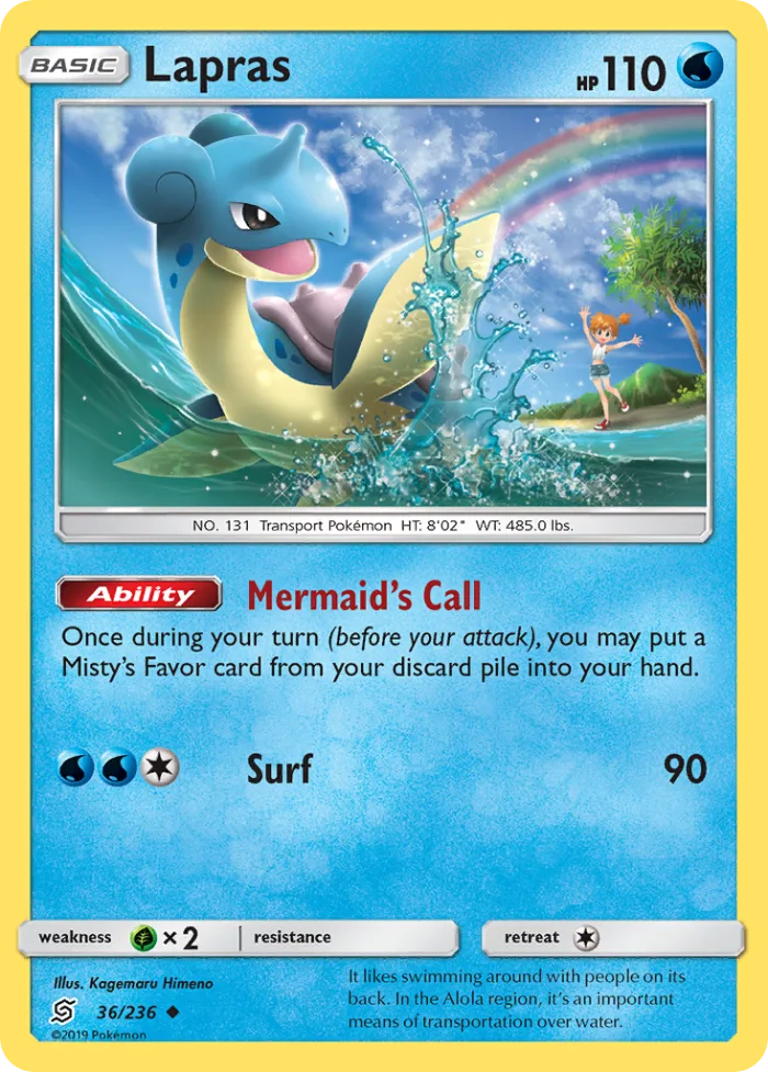 Lapras #36 Unified Minds Pokemon card