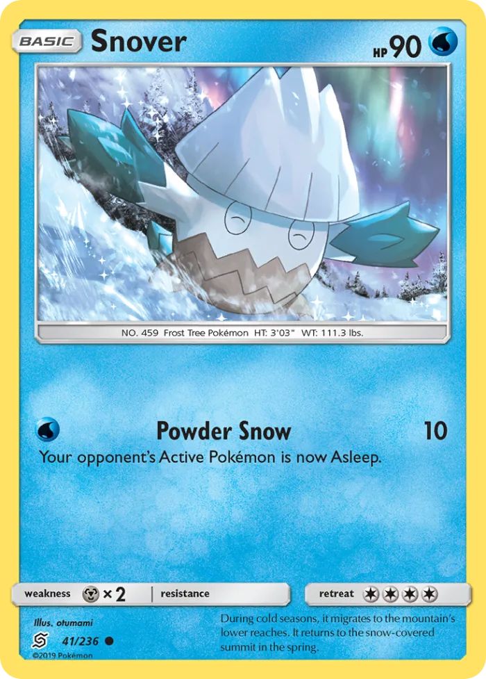 Snover #41 Unified Minds Pokemon card