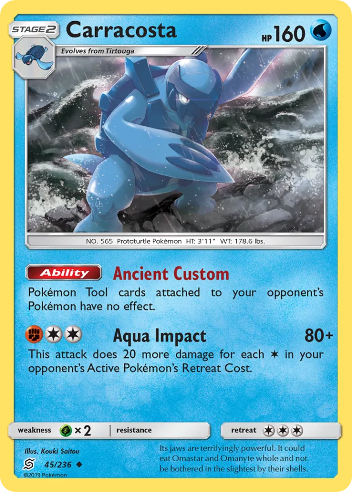 Carracosta #45 Unified Minds Pokemon card