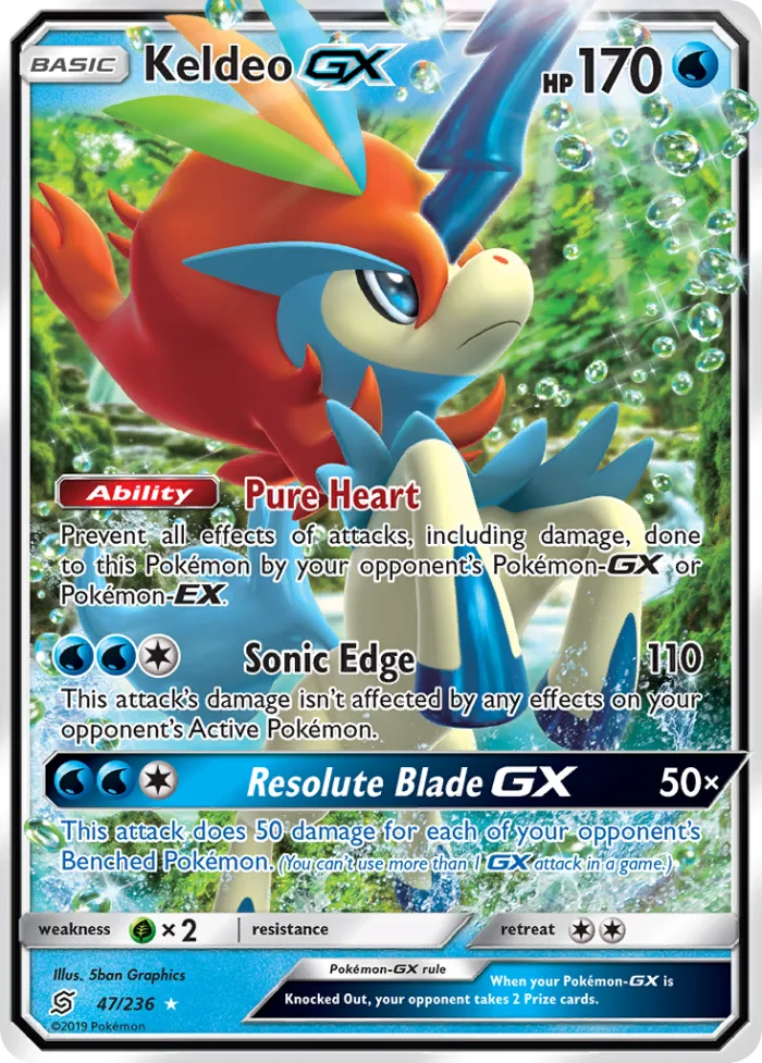 Keldeo-GX #47 Unified Minds Pokemon card