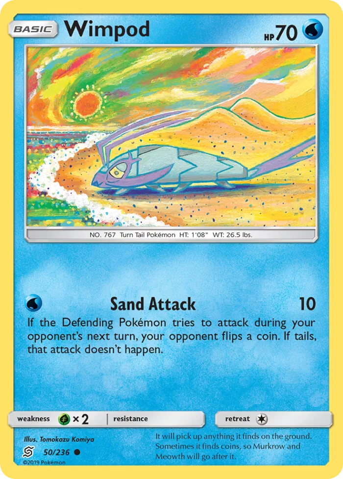 Wimpod #50 Unified Minds Pokemon card
