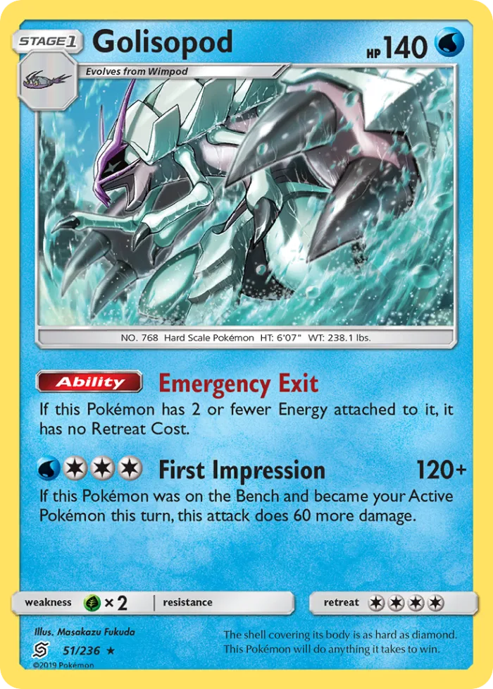 Golisopod #51 Unified Minds Pokemon card