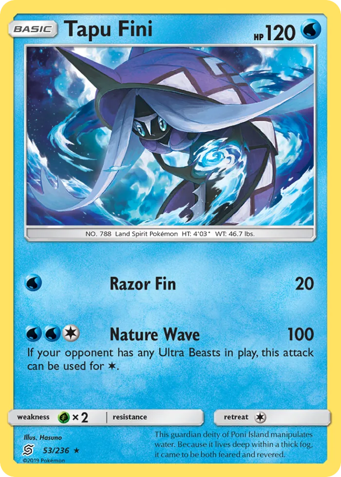 Tapu Fini #53 Unified Minds Pokemon card