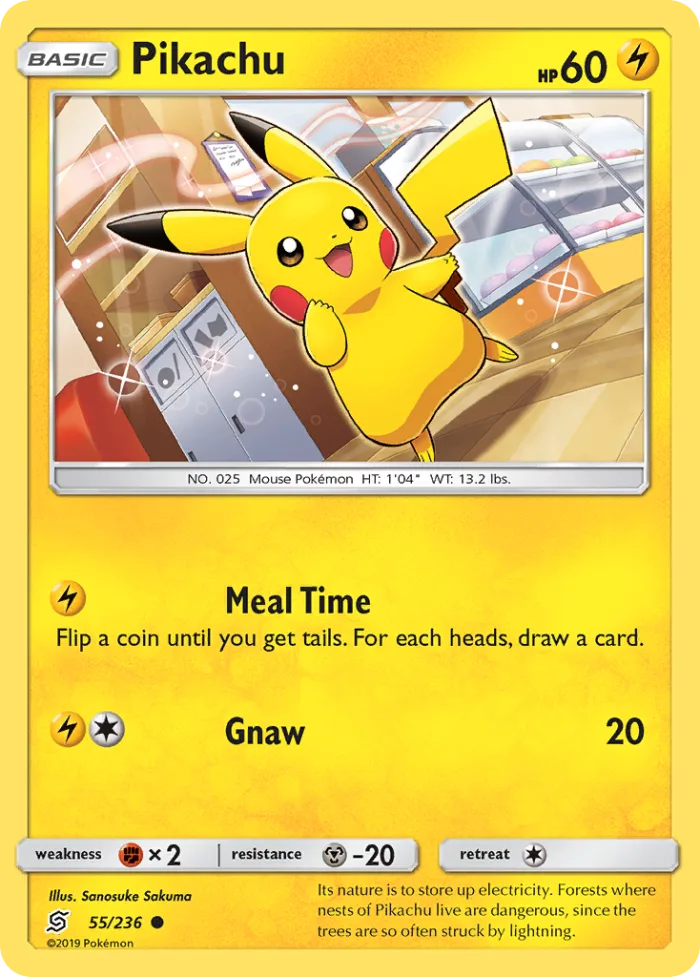 Pikachu #55 Unified Minds Pokemon card