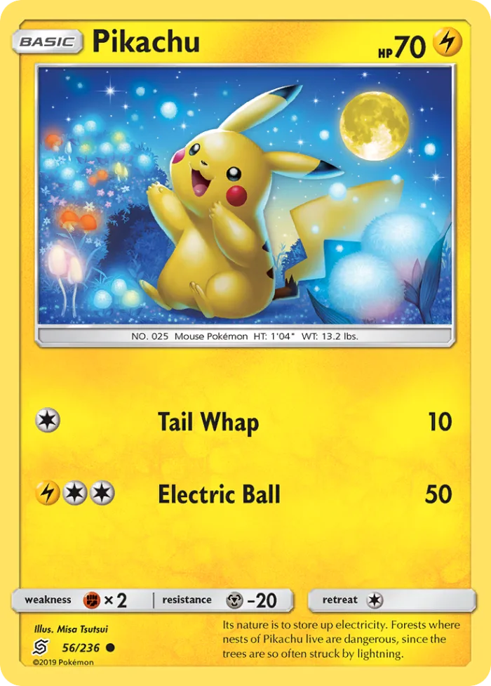 Pikachu #56 Unified Minds Pokemon card