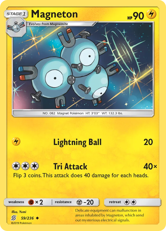 Magneton #59 Unified Minds Pokemon card