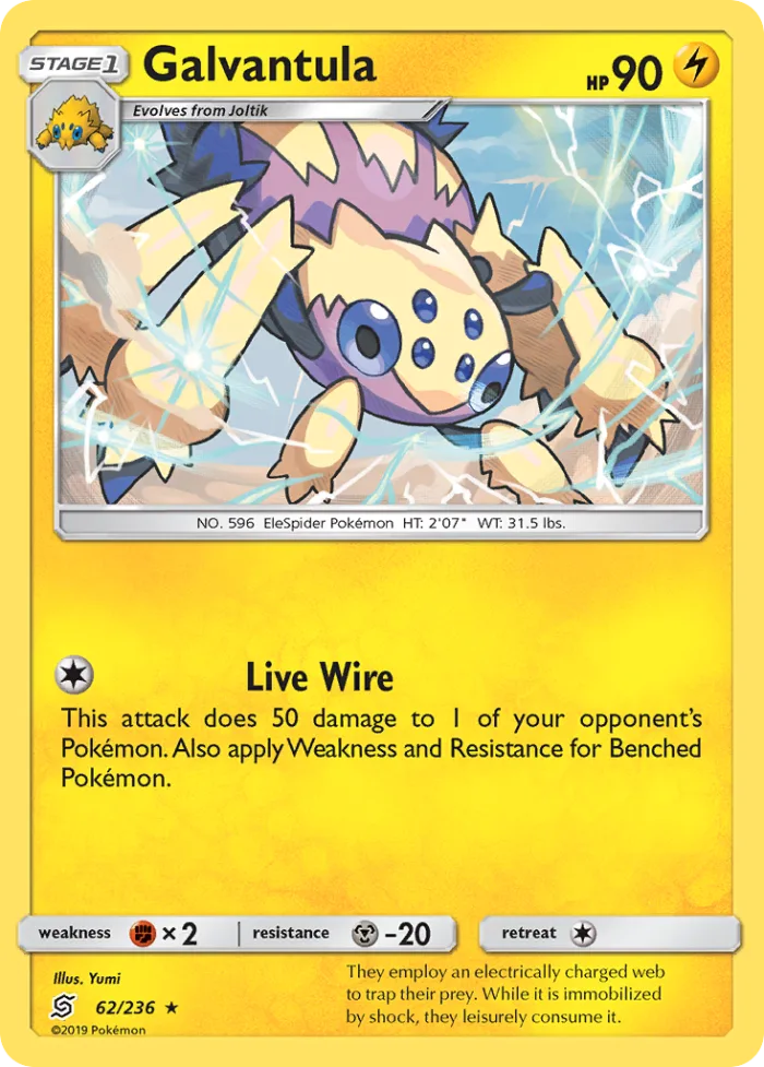 Galvantula #62 Unified Minds Pokemon card