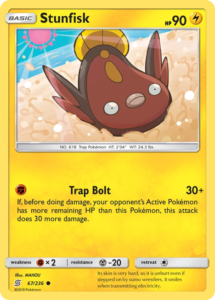Stunfisk #67 Unified Minds Pokemon card