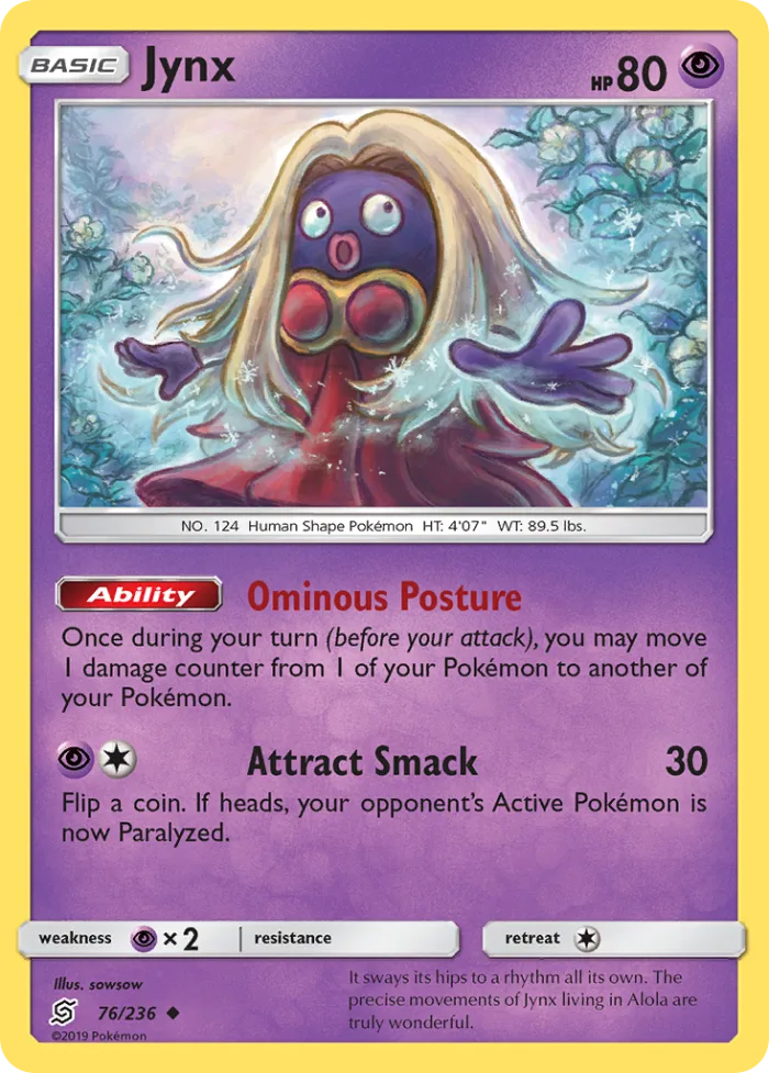 Jynx #76 Unified Minds Pokemon card