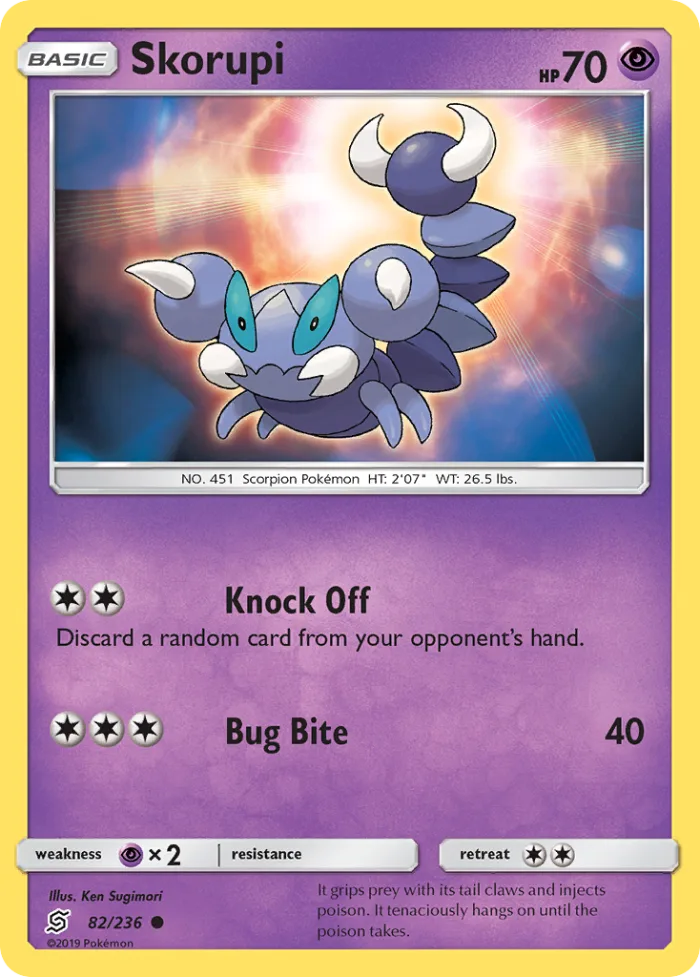 Skorupi #82 Unified Minds Pokemon card