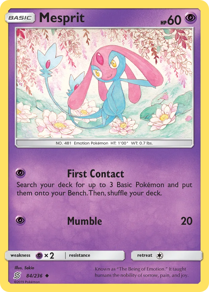 Mesprit #84 Unified Minds Pokemon card