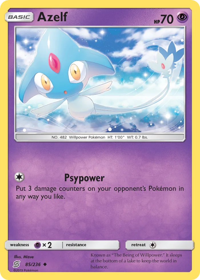 Azelf #85 Unified Minds Pokemon card