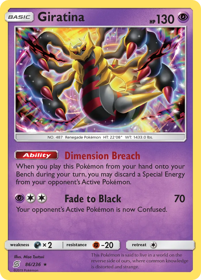 Giratina #86 Unified Minds Pokemon card