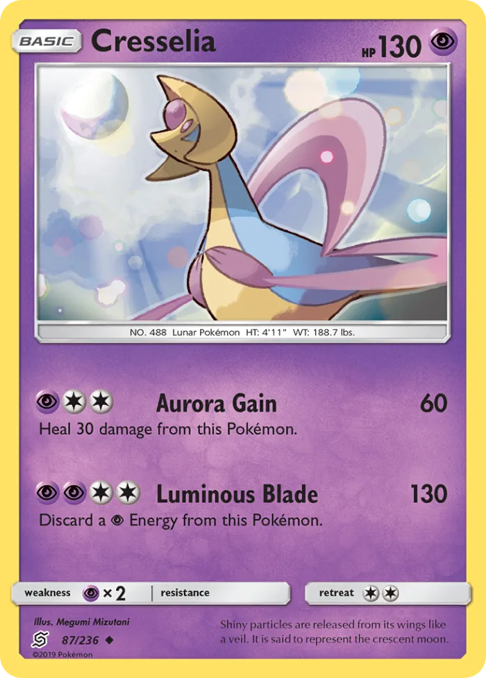 Cresselia #87 Unified Minds Pokemon card