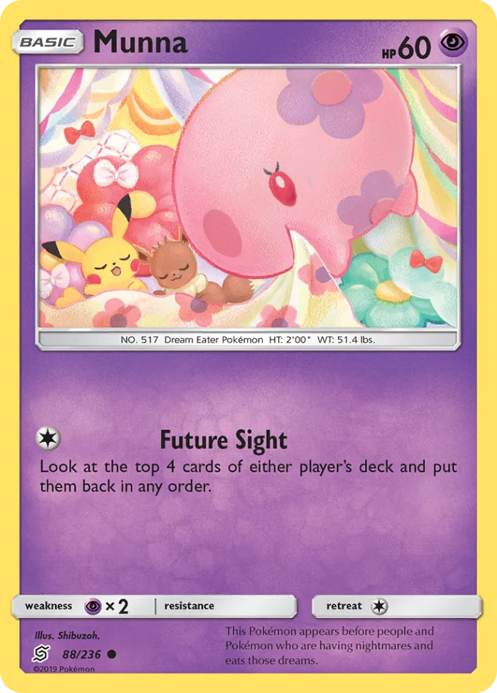 Munna #88 Unified Minds Pokemon card