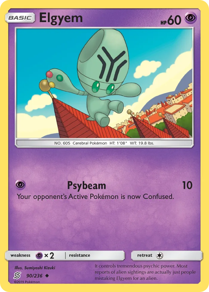 Elgyem #90 Unified Minds Pokemon card