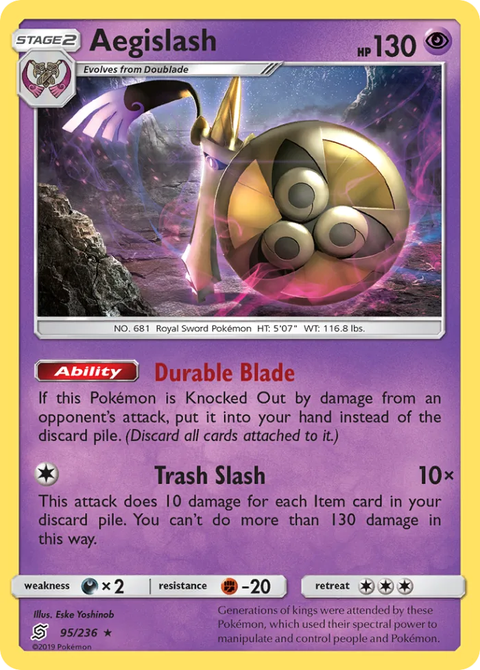 Aegislash #95 Unified Minds Pokemon card