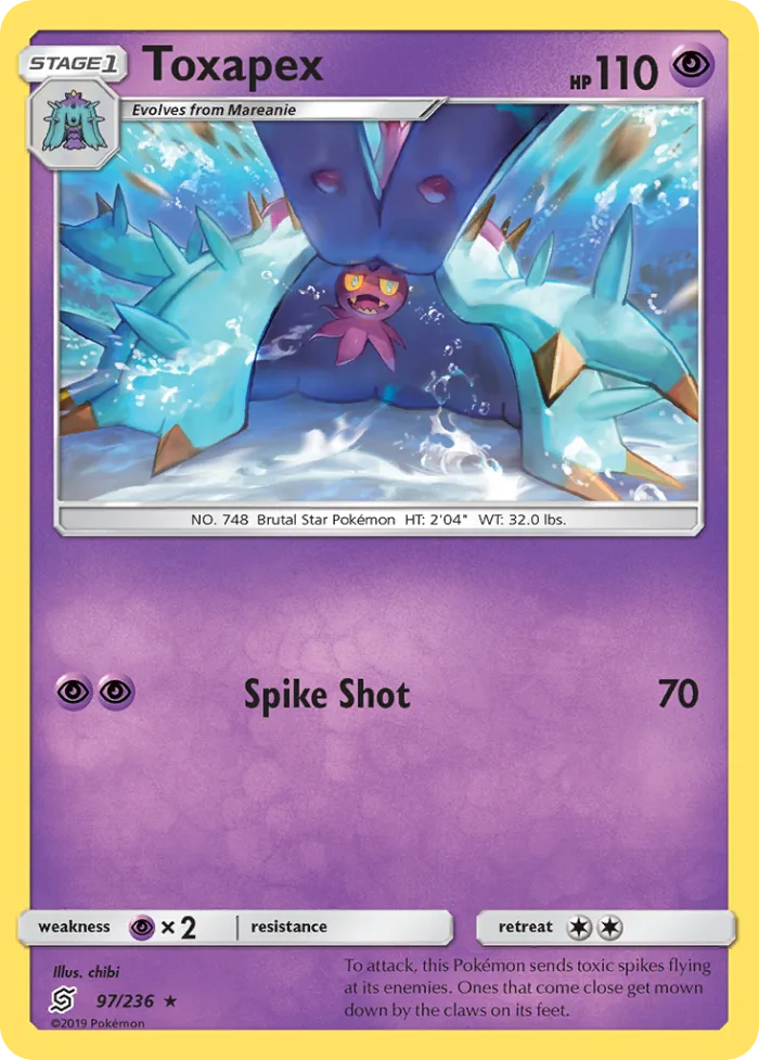 Toxapex #97 Unified Minds Pokemon card
