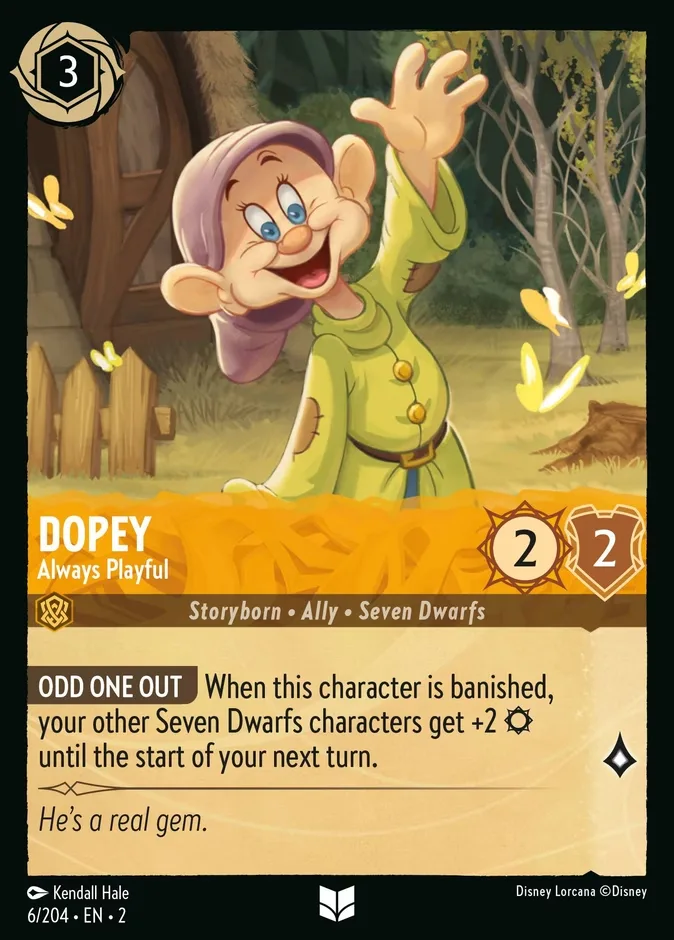 Dopey #6 Rise of the Floodborn Disney Lorcana card