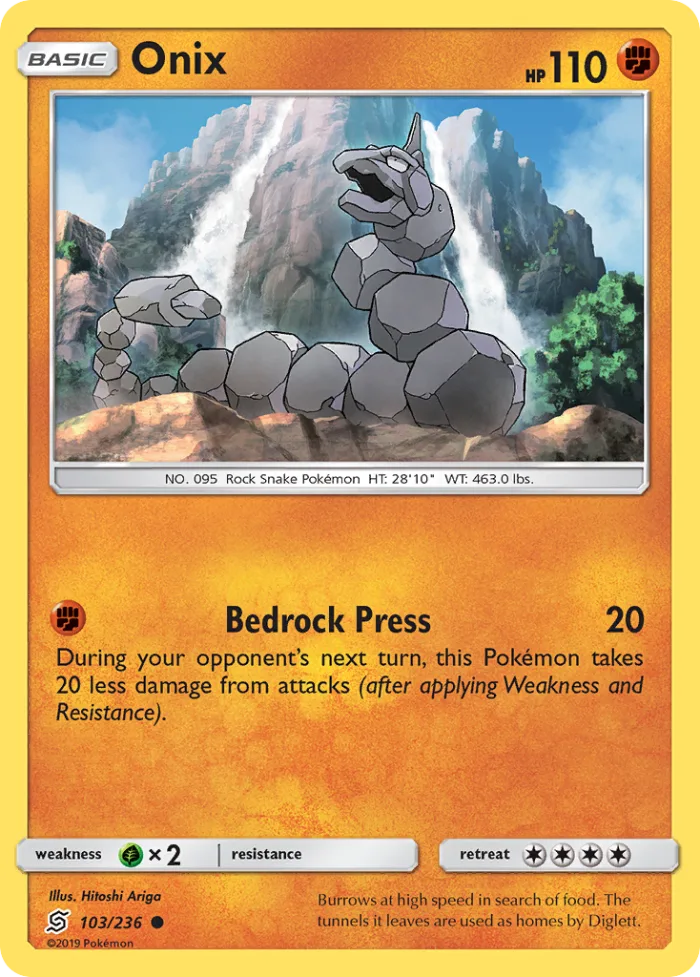 Onix #103 Unified Minds Pokemon card