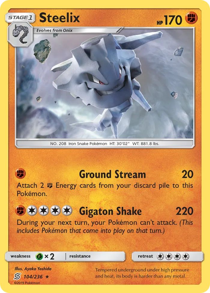 Steelix #104 Unified Minds Pokemon card