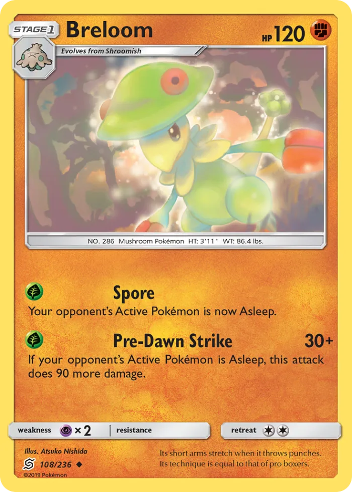 Breloom #108 Unified Minds Pokemon card