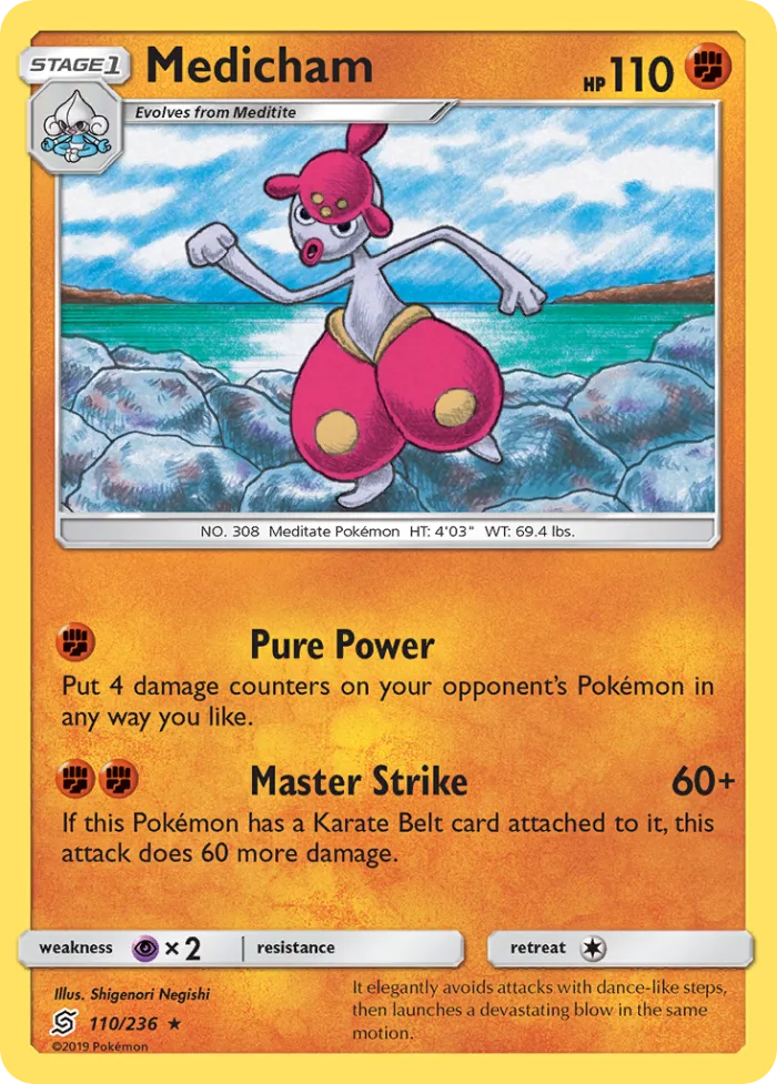 Medicham #110 Unified Minds Pokemon card