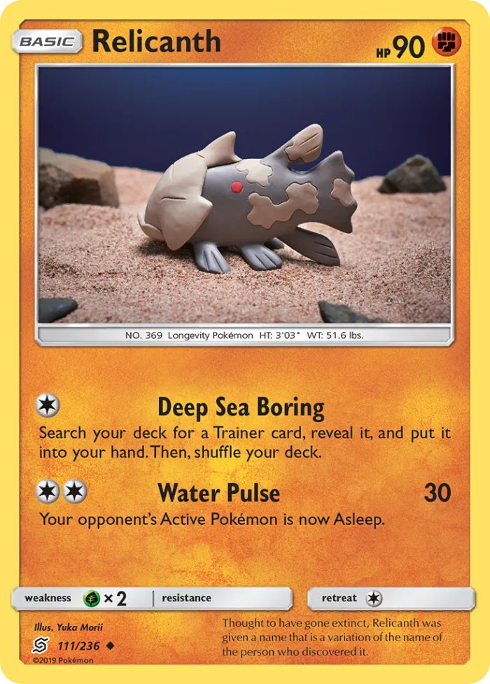 Relicanth #111 Unified Minds Pokemon card