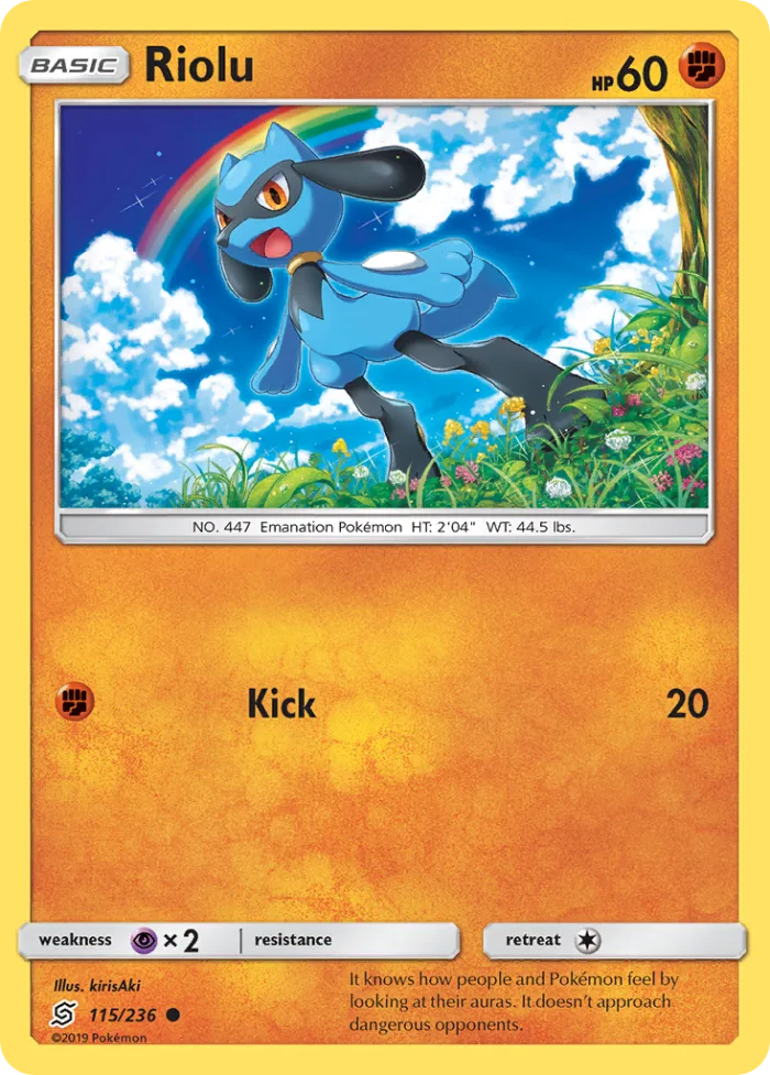 Riolu #115 Unified Minds Pokemon card