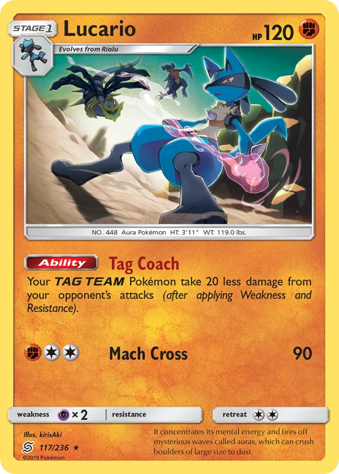 Lucario #117 Unified Minds Pokemon card