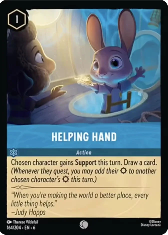 Helping Hand #164 Azurite Sea Disney Lorcana card
