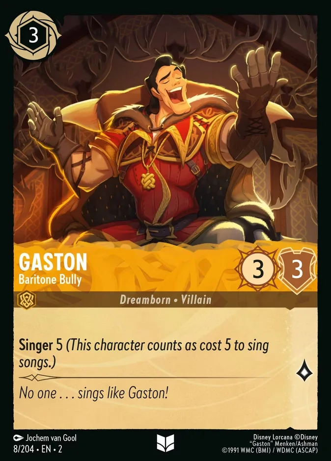 Gaston #8 Rise of the Floodborn Disney Lorcana card