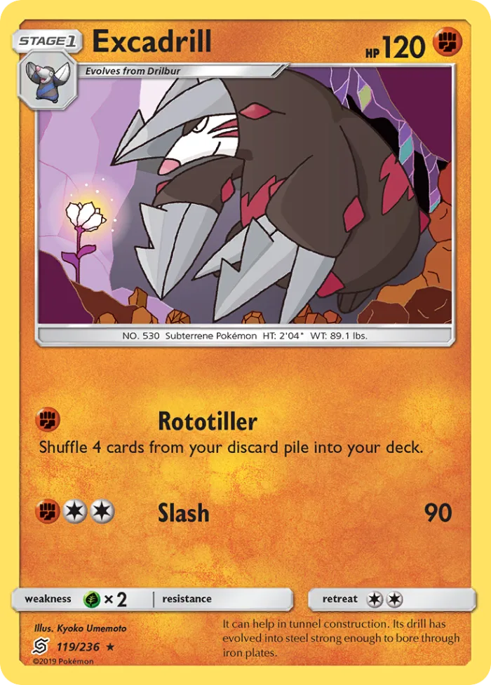 Excadrill #119 Unified Minds Pokemon card