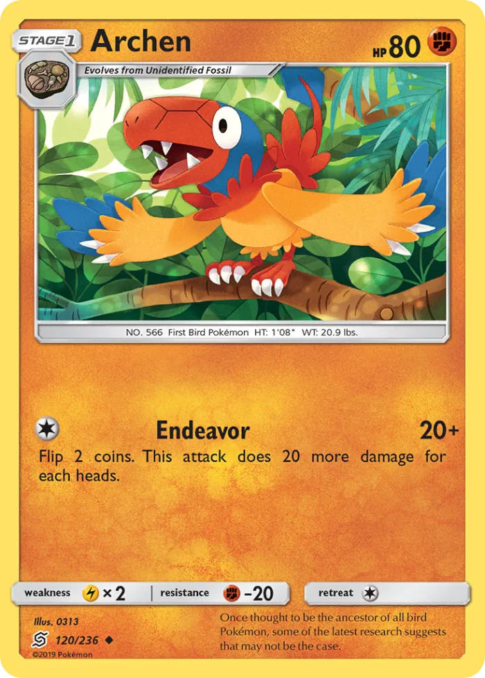 Archen #120 Unified Minds Pokemon card