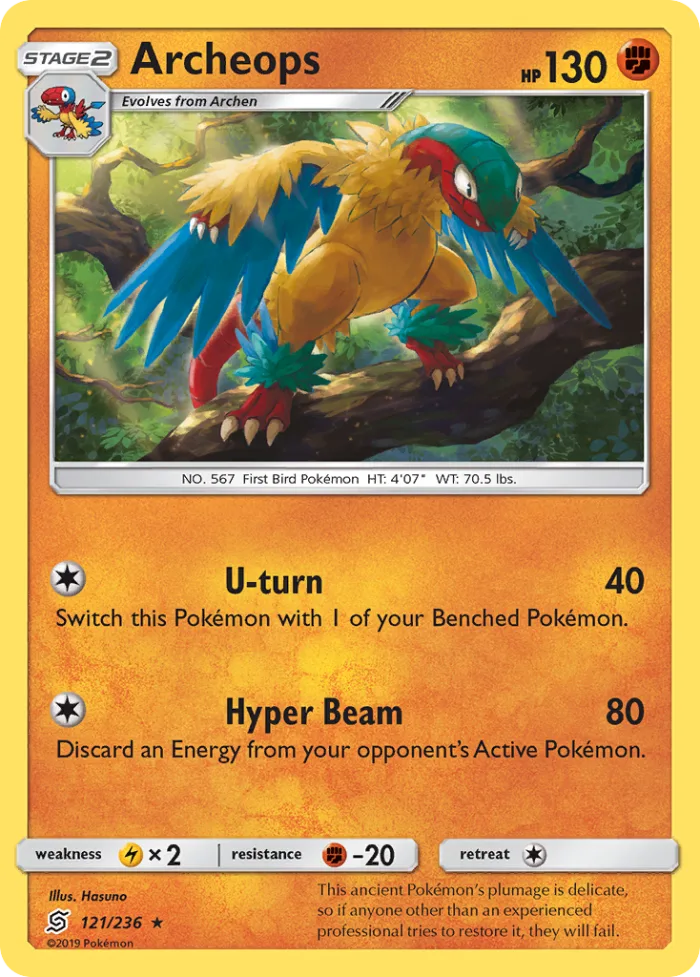 Archeops #121 Unified Minds Pokemon card