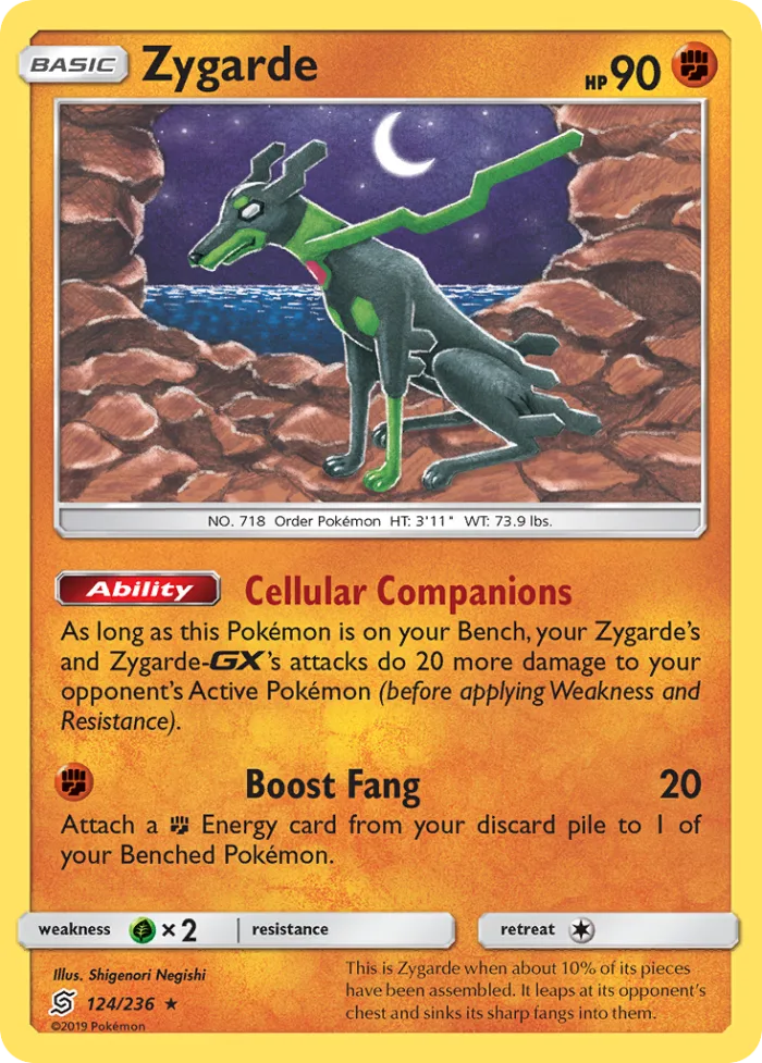 Zygarde #124 Unified Minds Pokemon card
