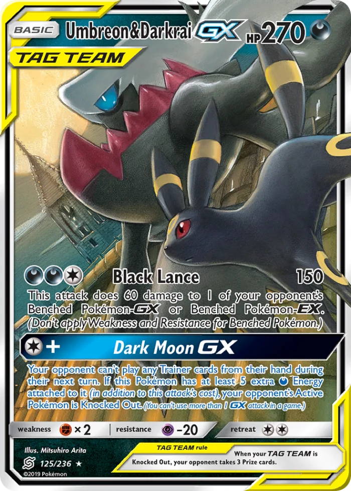 Umbreon & Darkrai-GX #125 Unified Minds Pokemon card