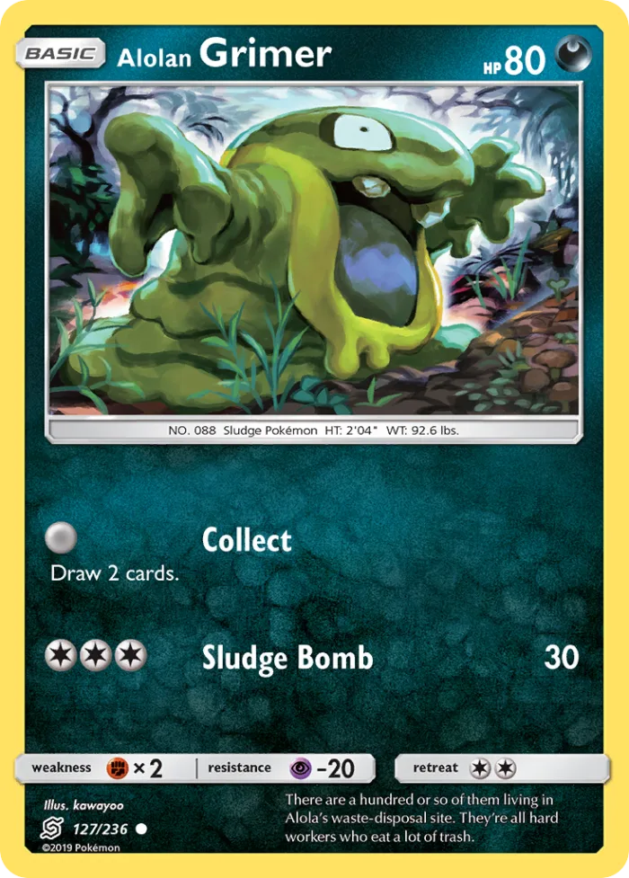 Alolan Grimer #127 Unified Minds Pokemon card