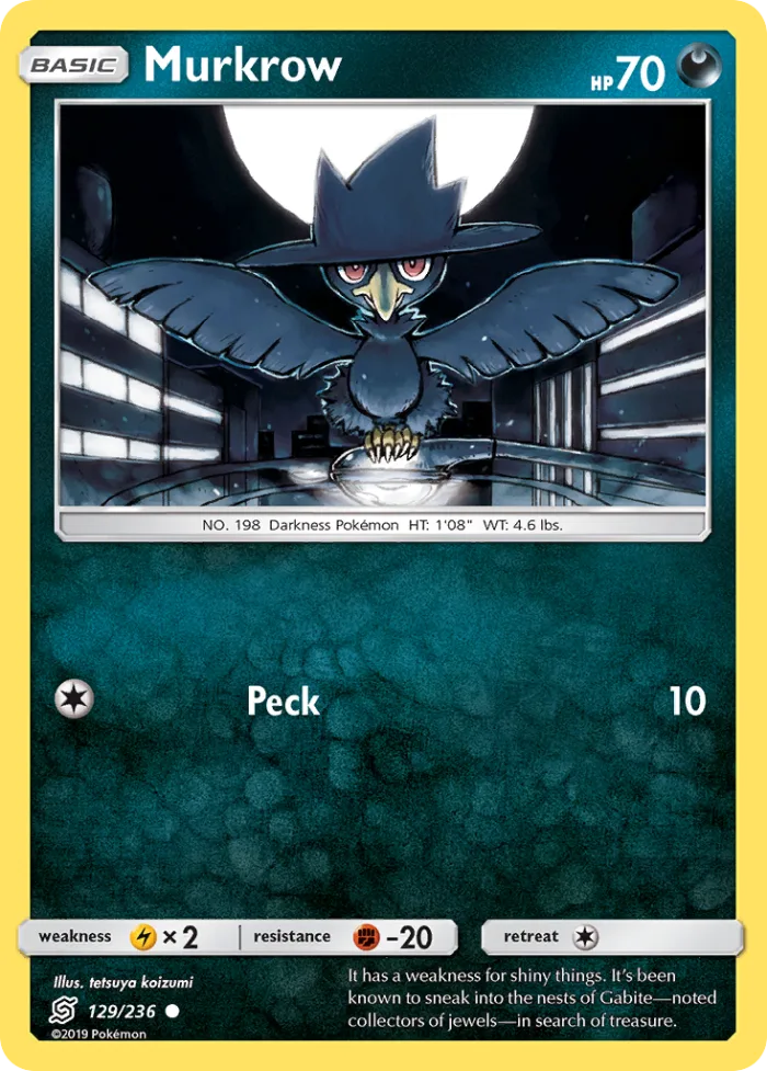 Murkrow #129 Unified Minds Pokemon card