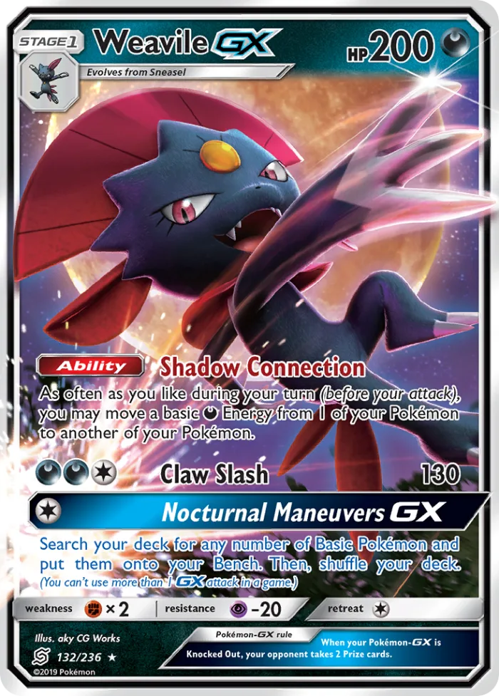 Weavile-GX #132 Unified Minds Pokemon card