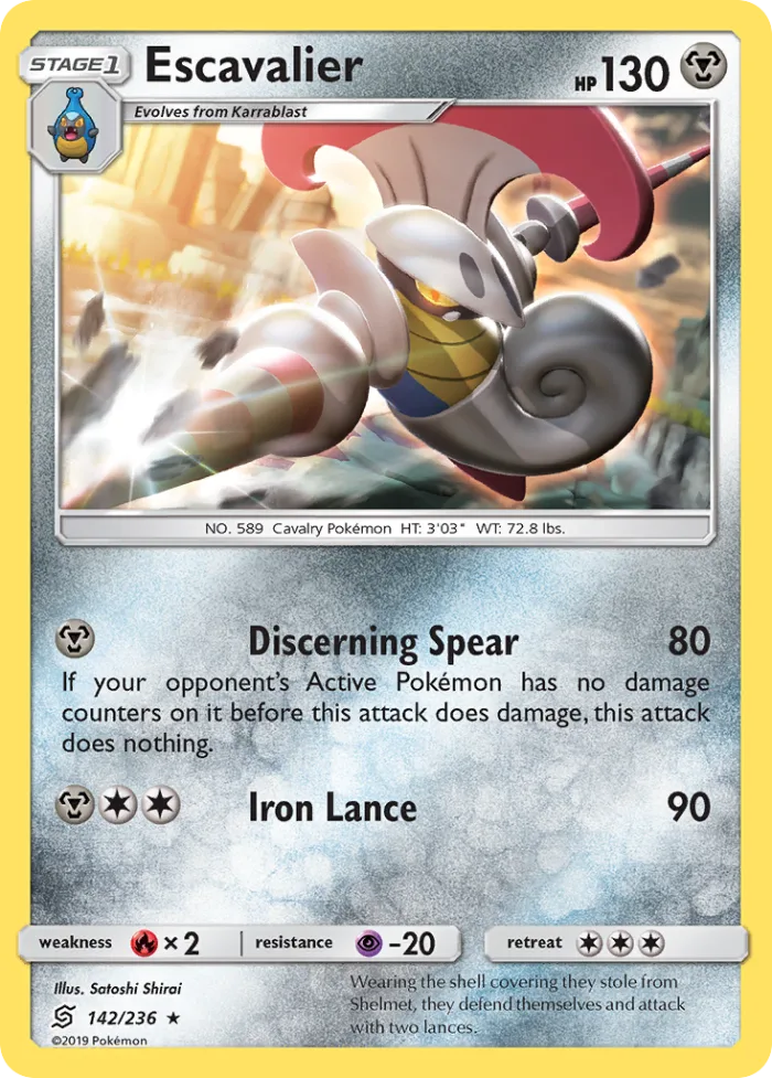 Escavalier #142 Unified Minds Pokemon card