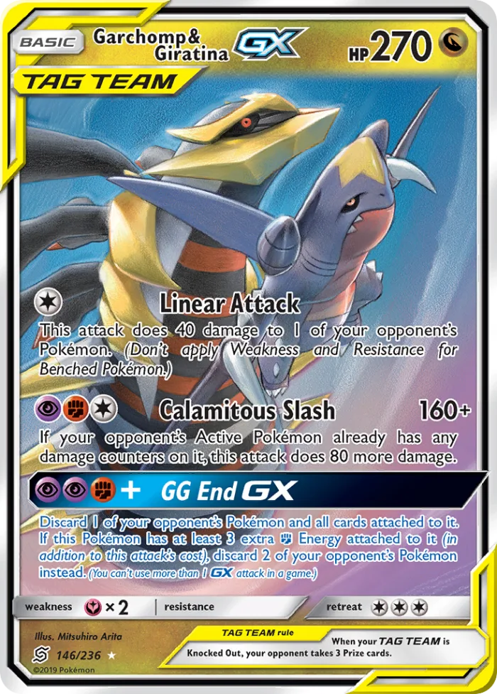 Garchomp & Giratina-GX #146 Unified Minds Pokemon card