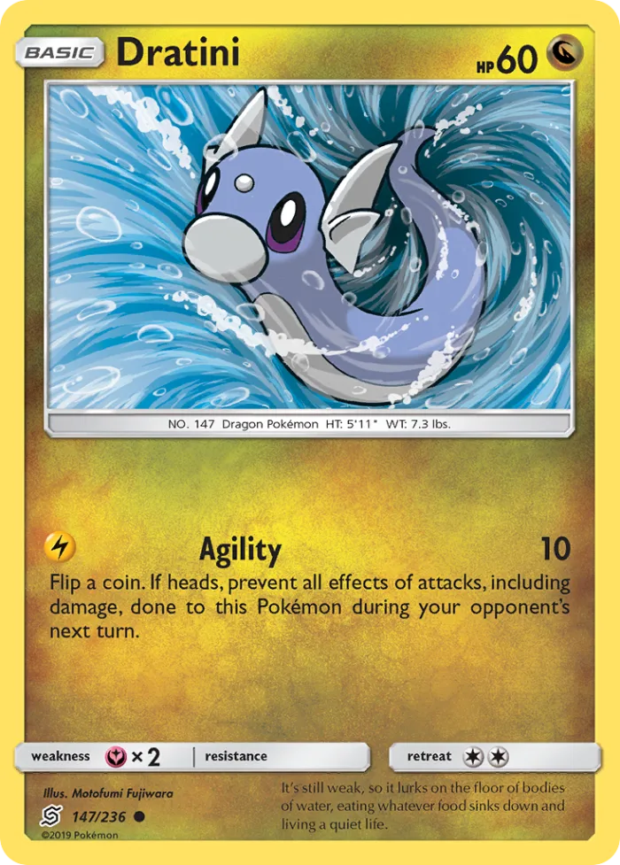 Dratini #147 Unified Minds Pokemon card