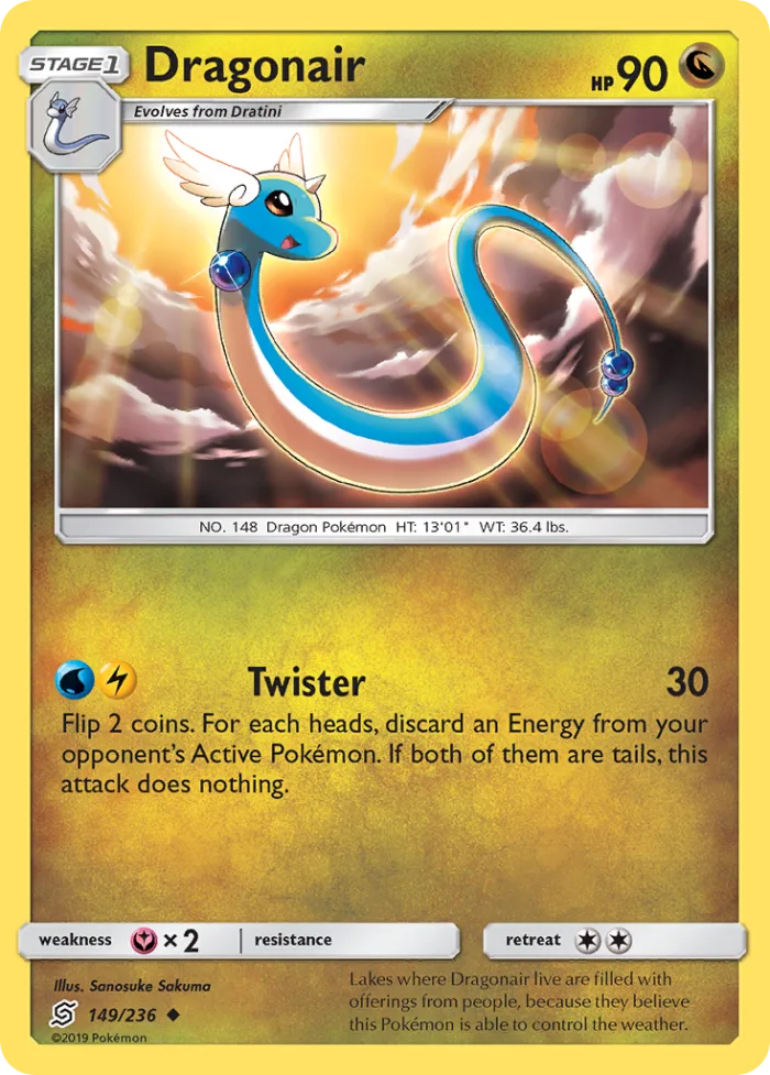 Dragonair #149 Unified Minds Pokemon card